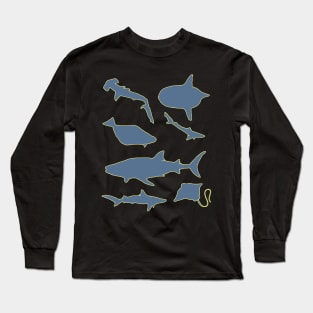 Sharks and Stingrays | Ocean Animal Fish Sea Long Sleeve T-Shirt